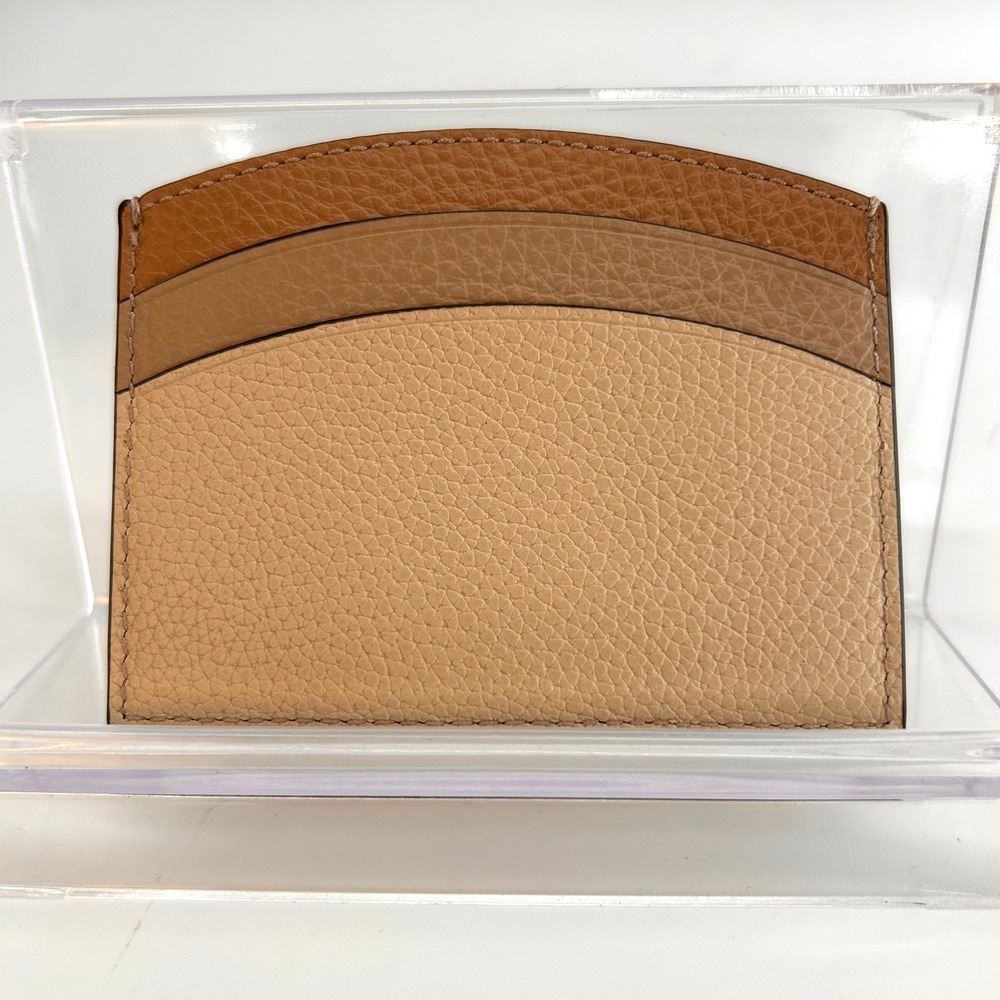 NWT Coach Curve Colorblock Pebble Leather Card Holder Wallet Gold Ivory MSRP $78 - Picture 2 of 5
